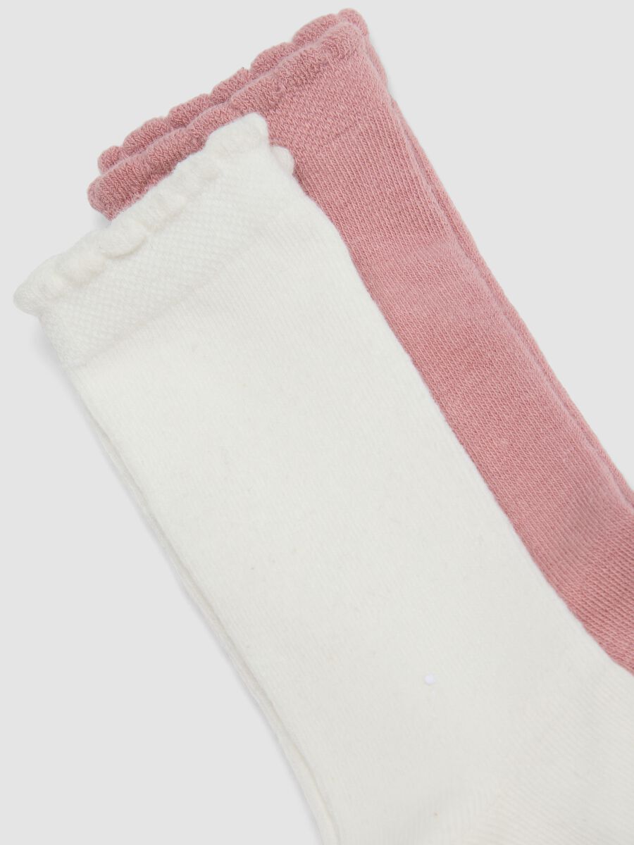 3-pack of long organic stretch-cotton socks with scalloped cuff_1
