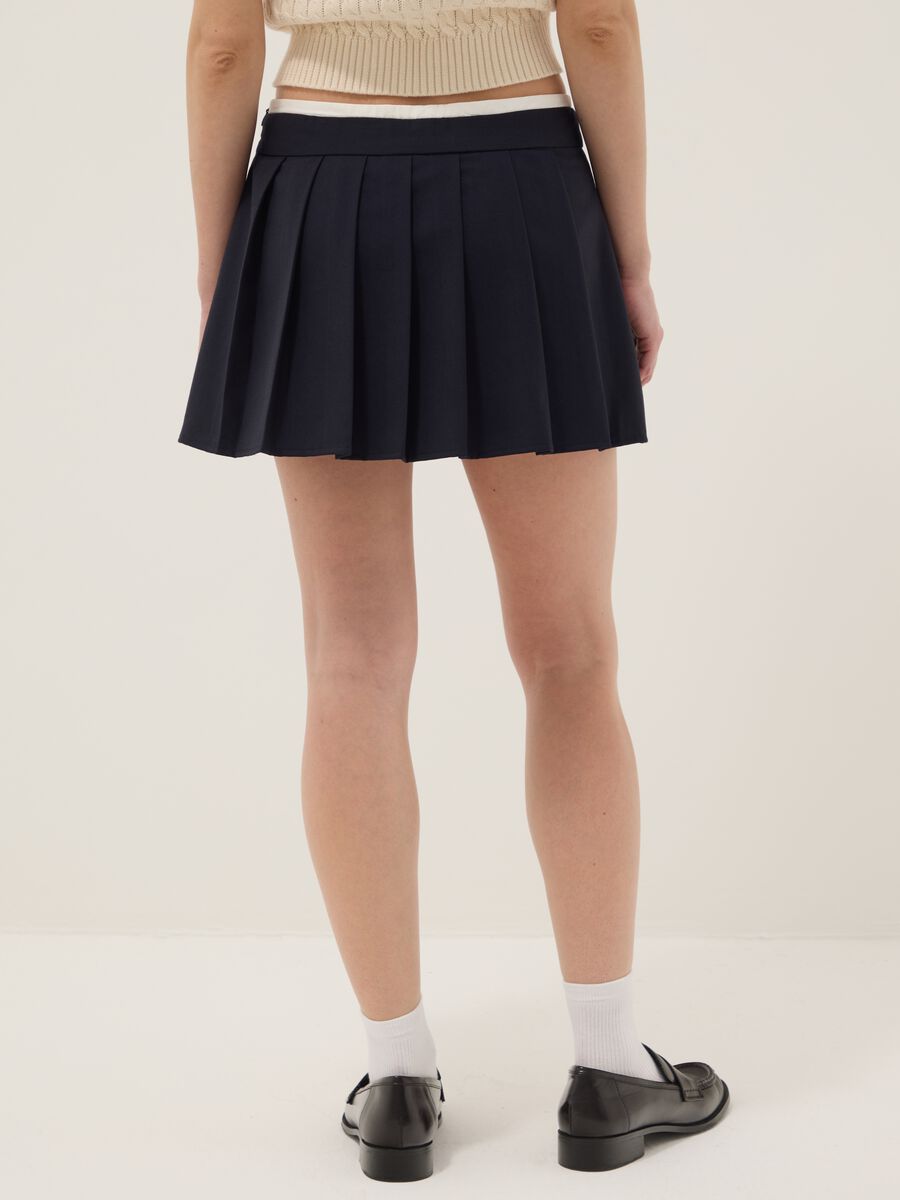 Blue viscose blend skirt regular fit with structured waist_2