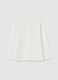 White stretch cotton embroidered girls' top, regular fit_1