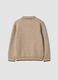 Beige regular-fit polo-collar jumper with ribbed trims_1