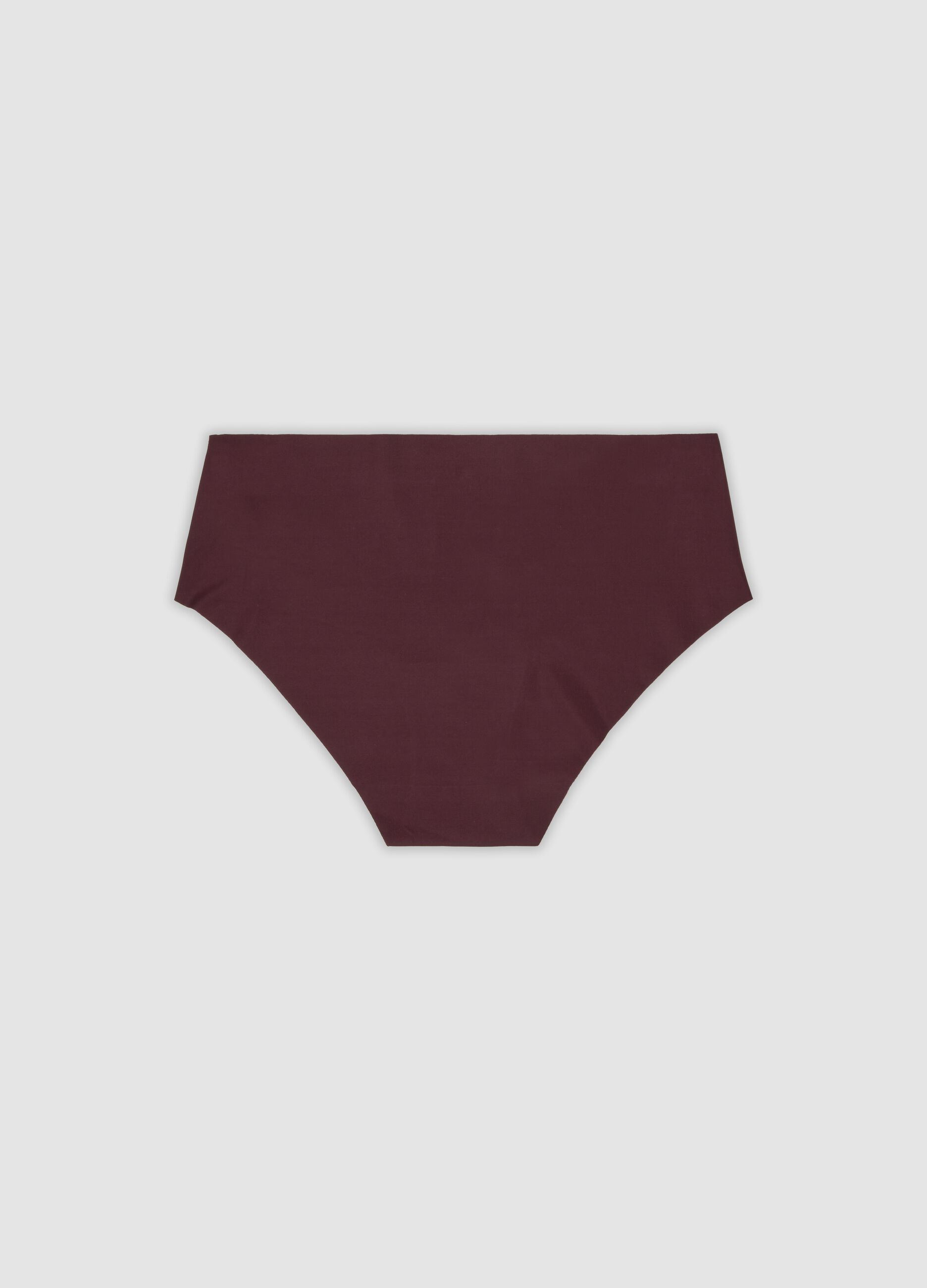 Purple stretch microfibre hipster briefs with regular waist