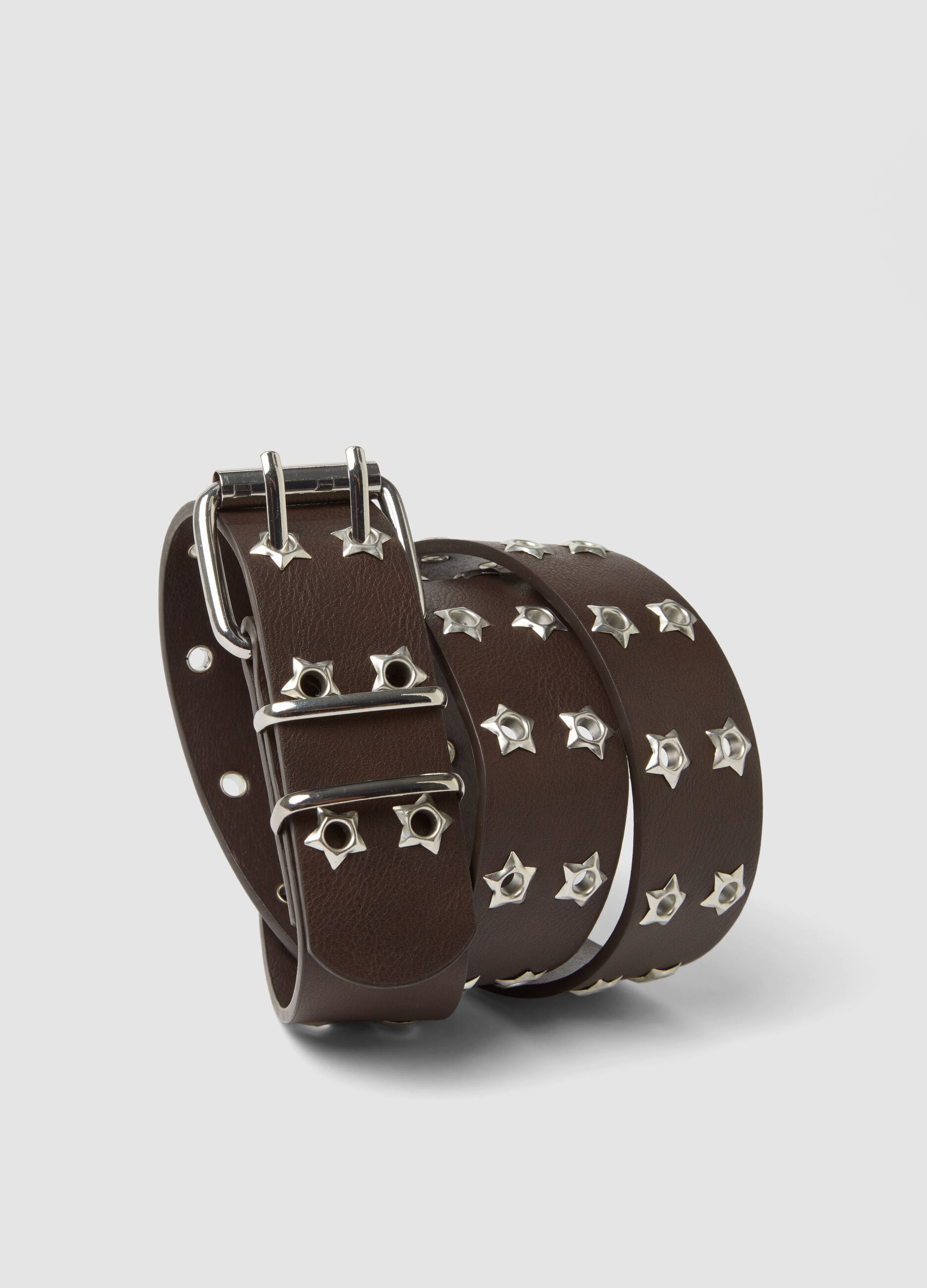 Brown belt with star studs