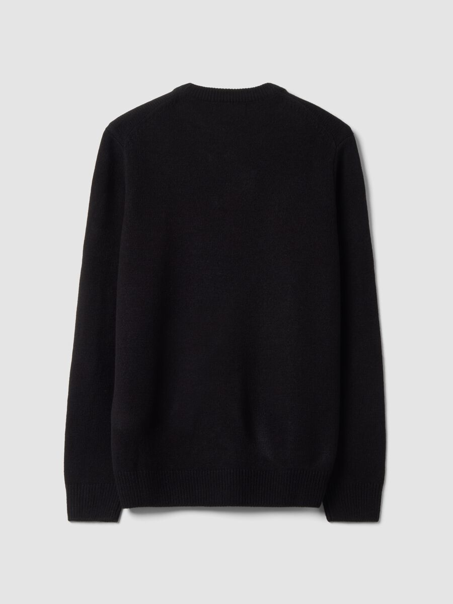 Black crew-neck jersey knit jumper, regular fit_2