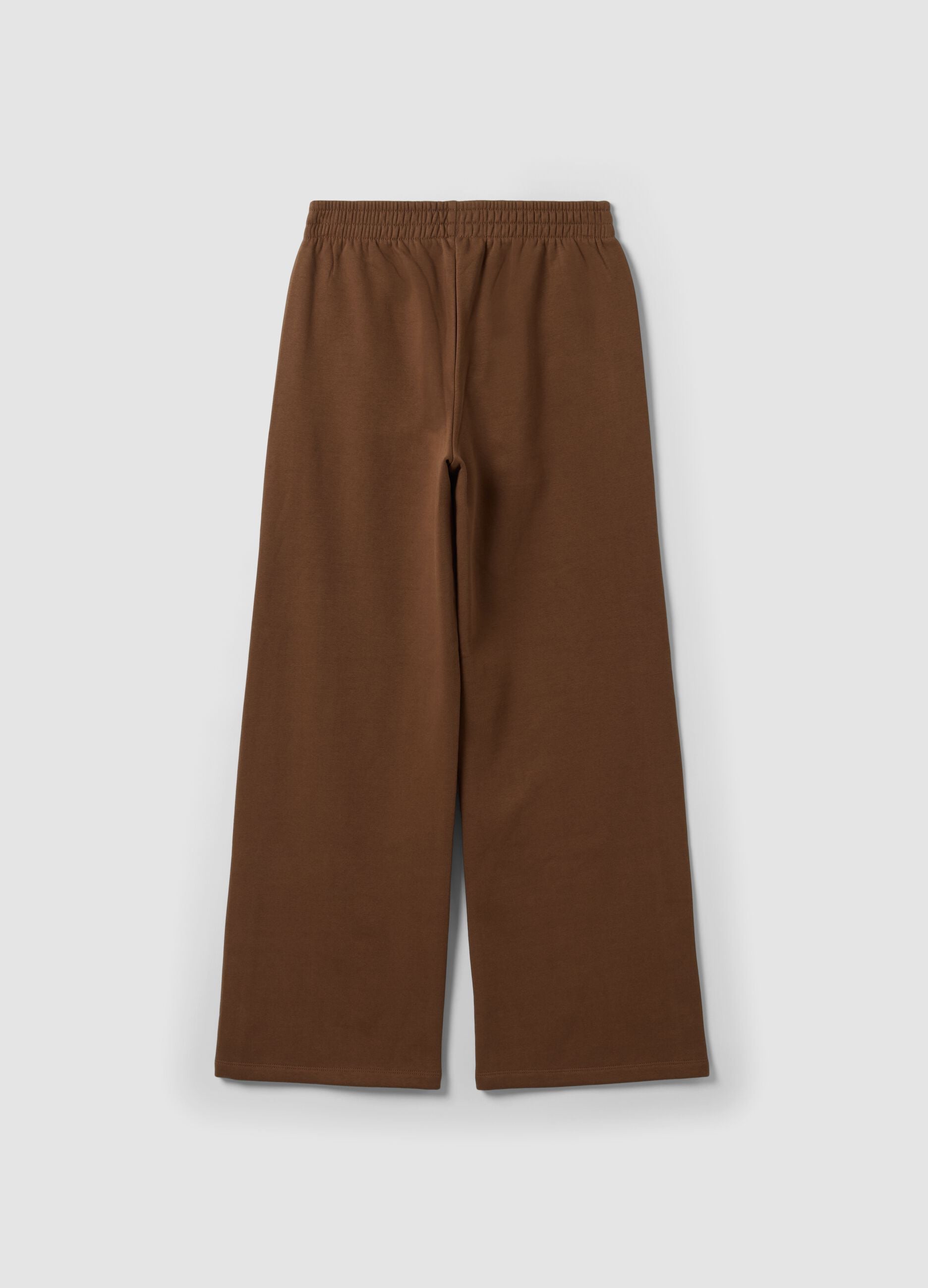 Brown cotton-blend straight-fit joggers