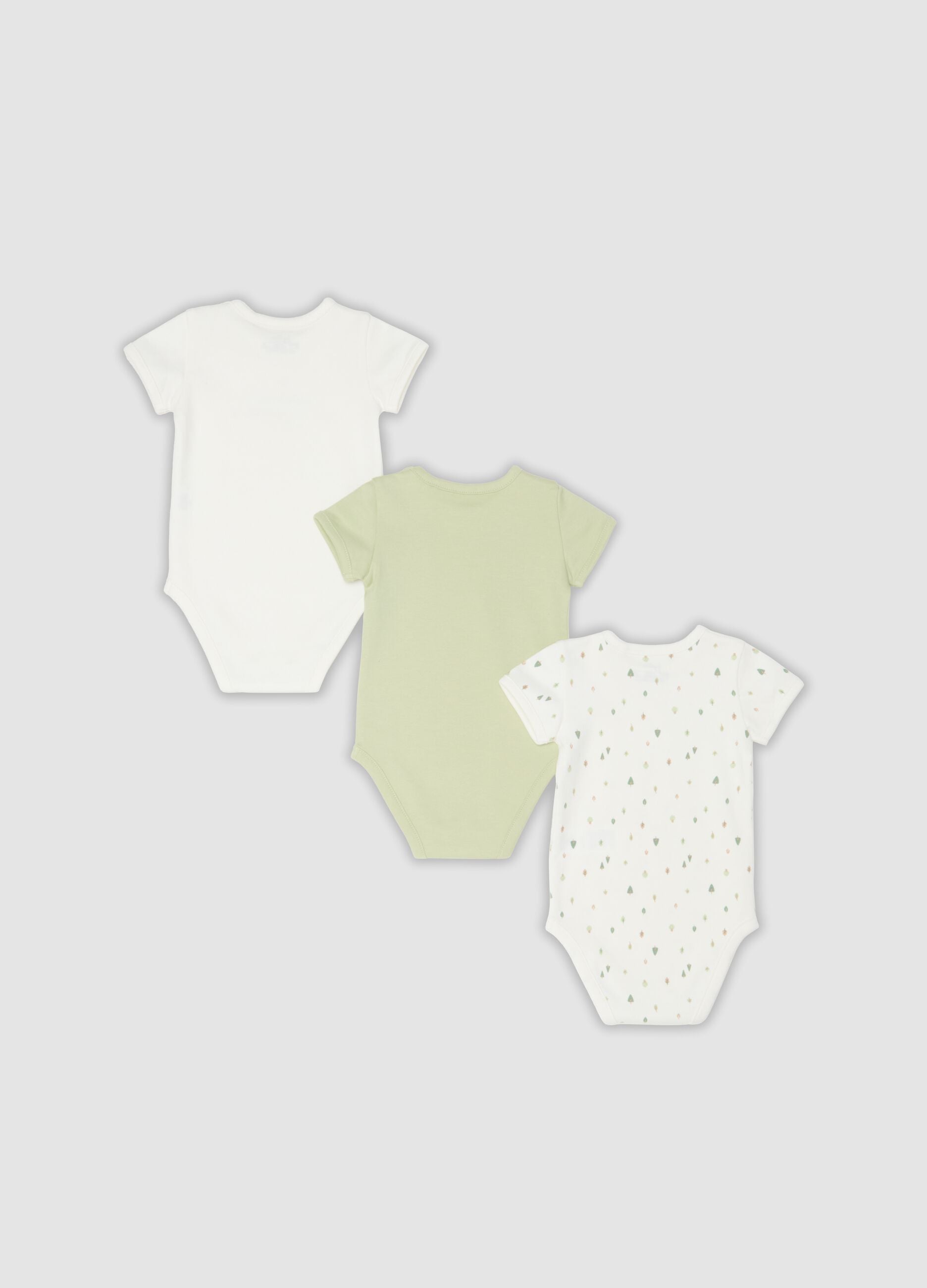 3-pack of multicolour organic cotton baby bodysuits with print