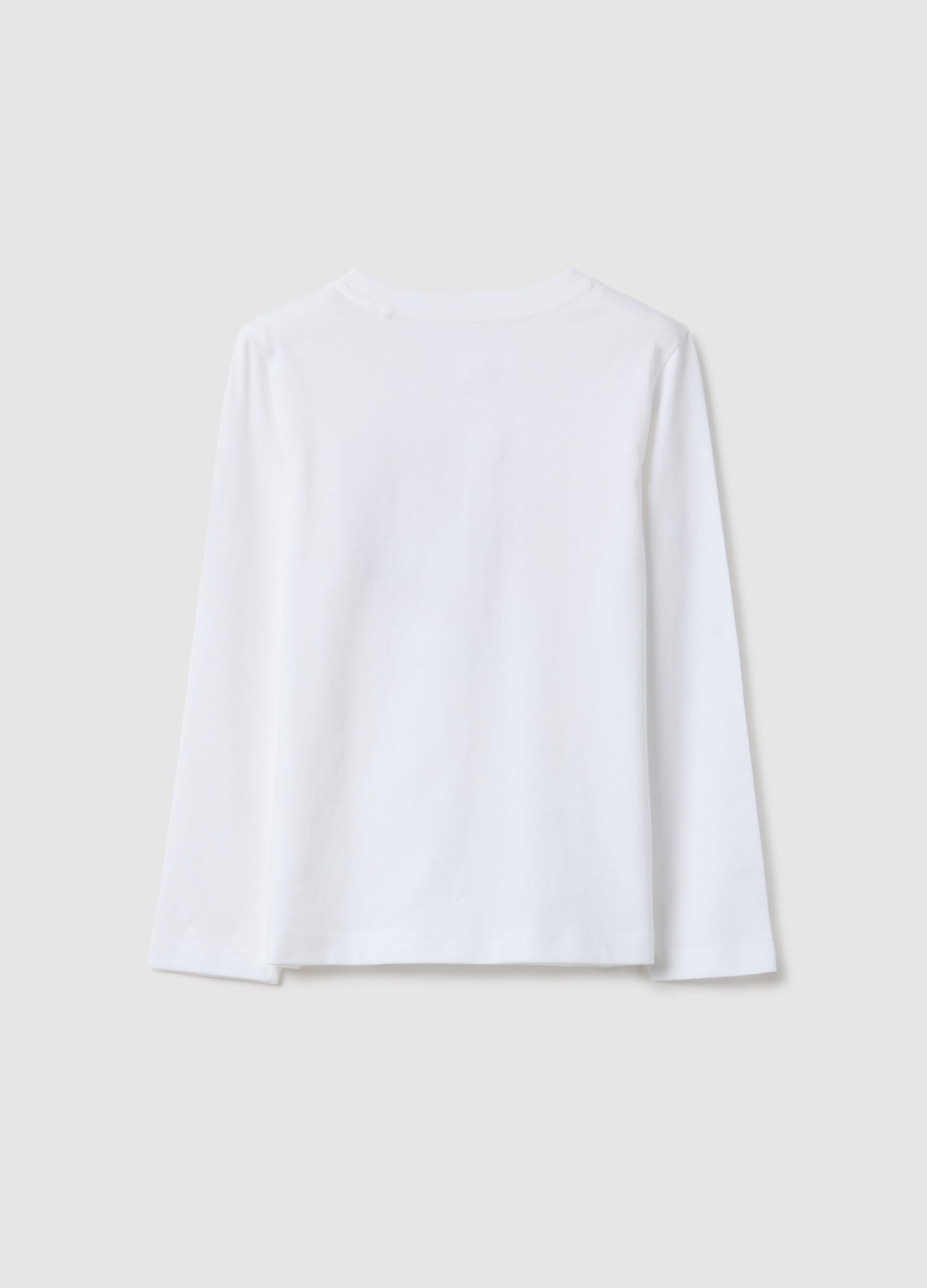 White pure cotton t-shirt for girls, regular fit