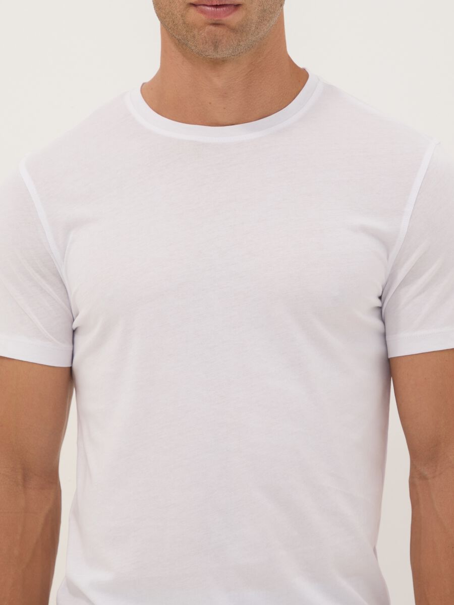 2-pack of white crew-neck T-shirts in pure extra-fine cotton_1