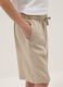 Boys' comfort fit pure cotton beige shorts_2
