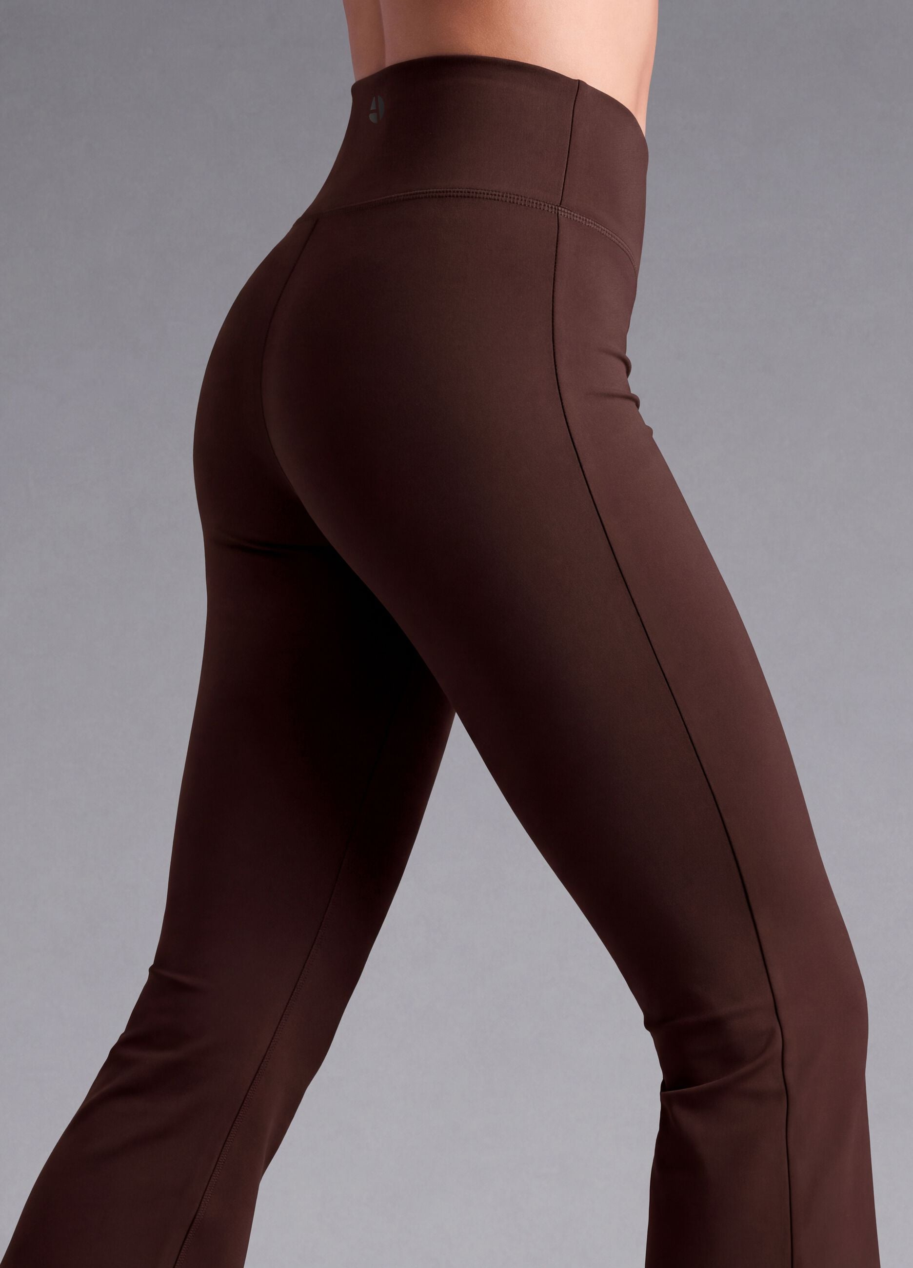 Brown flared leggings in breathable stretch fabric ALTAVIA STUDIO