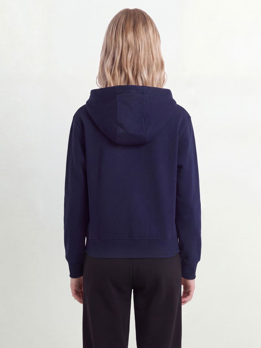 Blue pure organic cotton hooded sweatshirt with star for girls_3