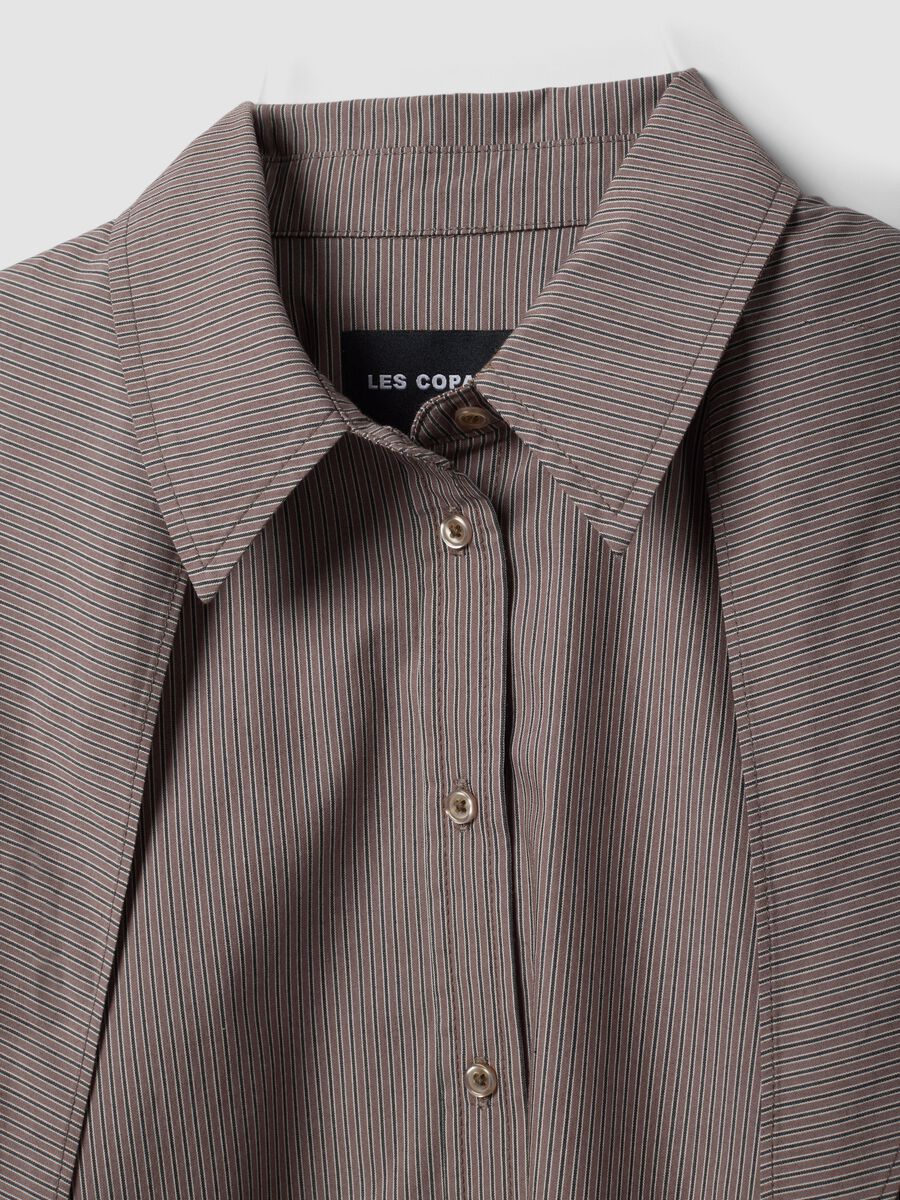 Multicolour stretch-cotton shirt with scarf collar_5