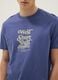 Blue short-sleeve pure cotton T-shirt with print_3
