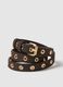 Cintura marrone con borchie dorate effetto camoscio_2