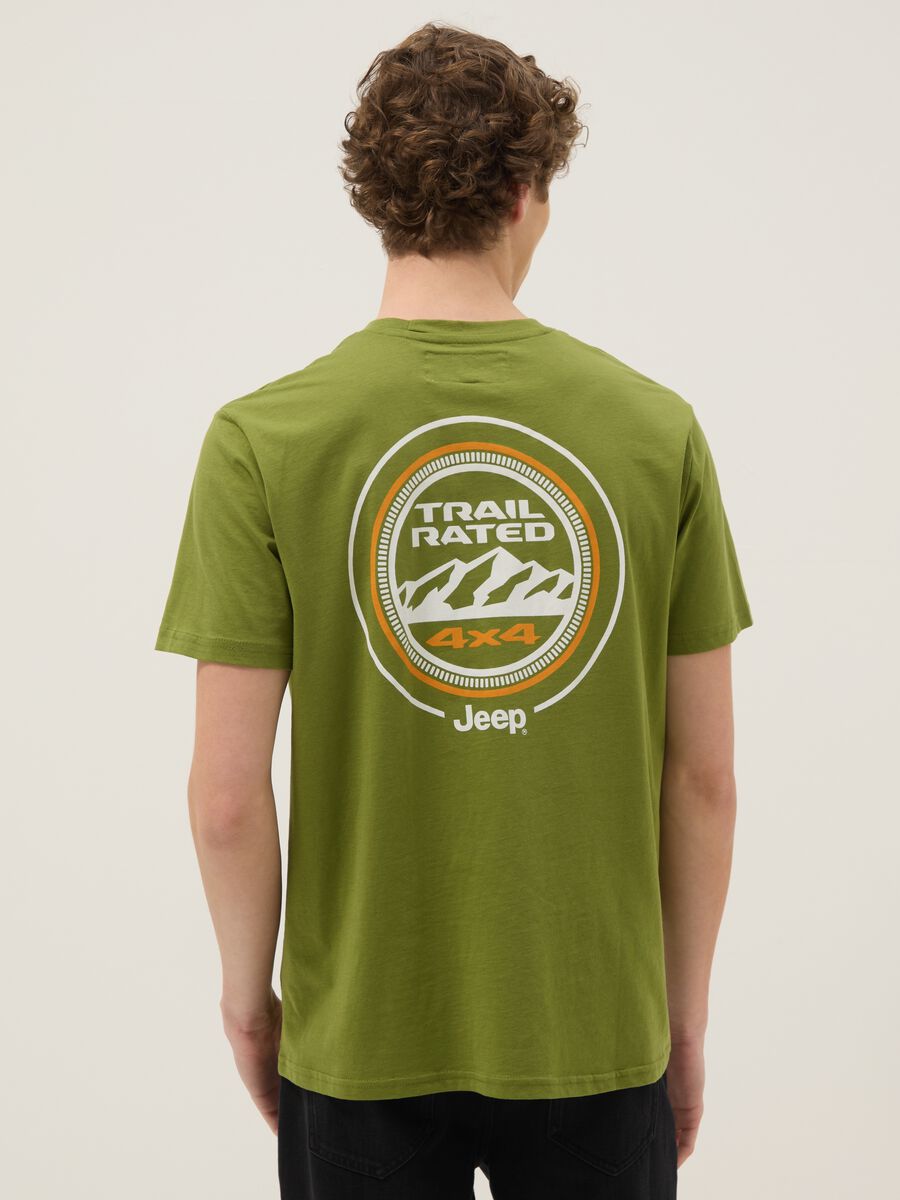 T-shirt in puro cotone verde regular fit con stampa_2