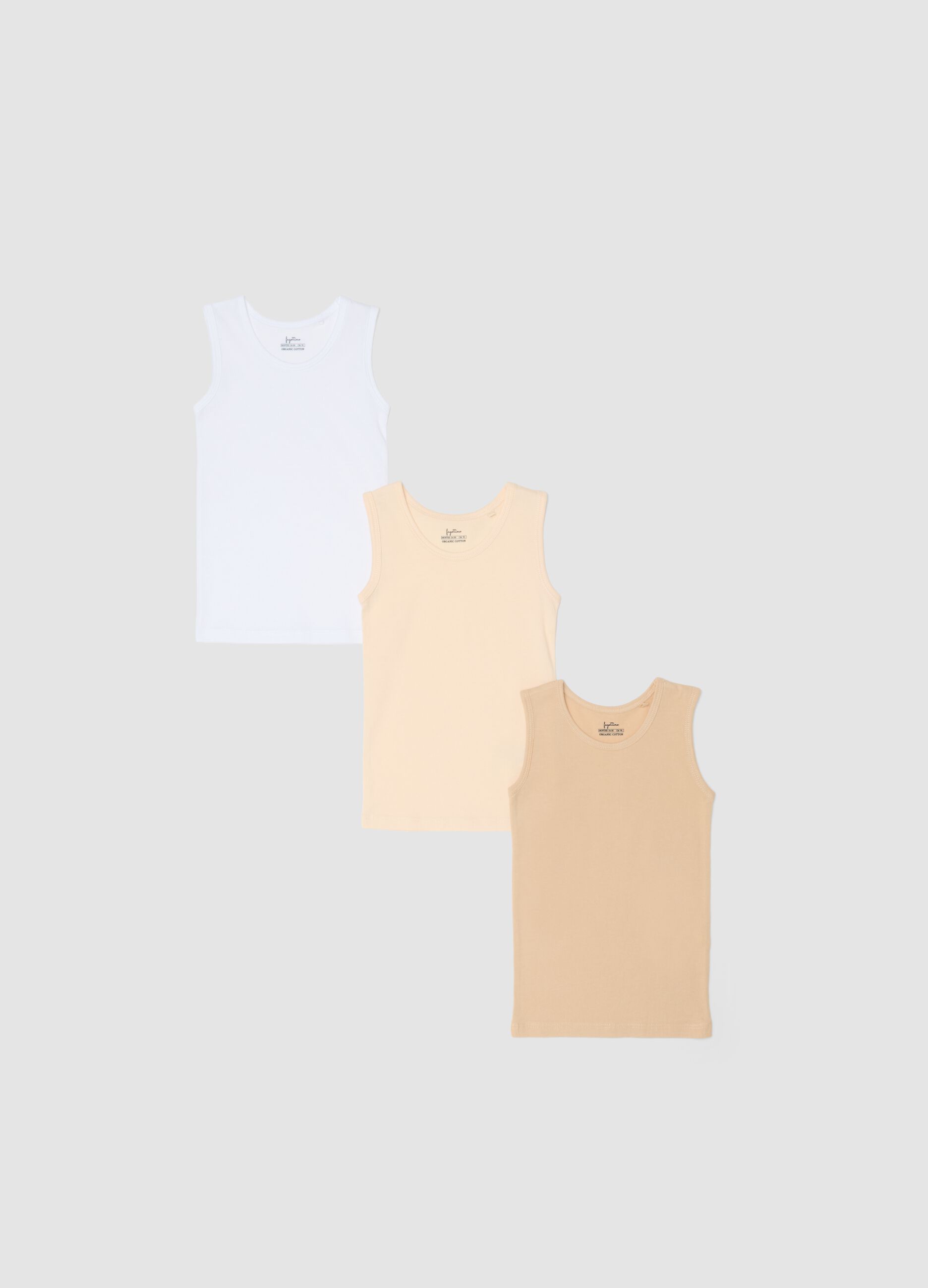 Triple pack of multicolour pure cotton vests for newborns with regular fit