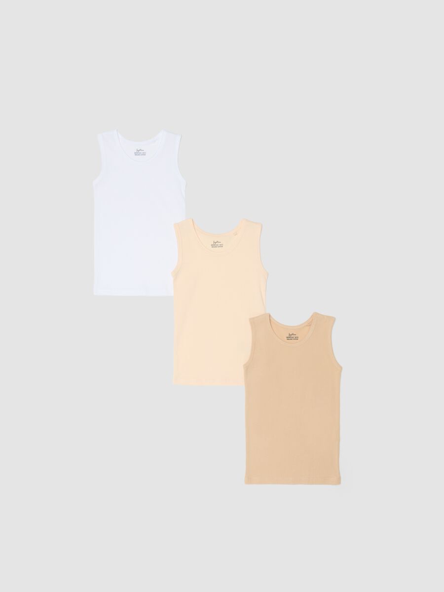 Triple pack of multicolour pure cotton vests for newborns with regular fit_0