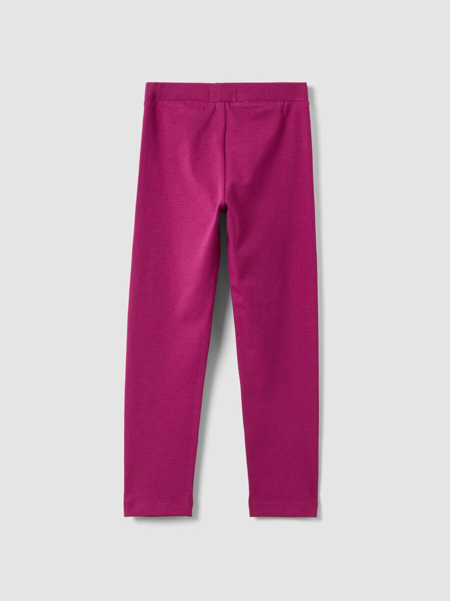 Girls&rsquo; purple skinny-fit organic stretch cotton leggings_1
