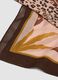 Brown patterned viscose and wool blend scarf_2