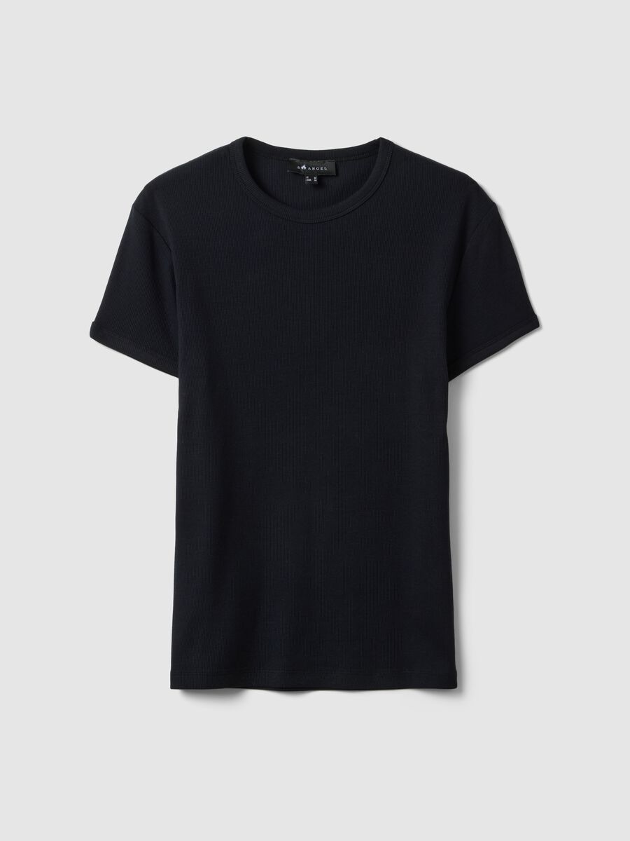 Slim fit black stretch cotton t-shirt_4