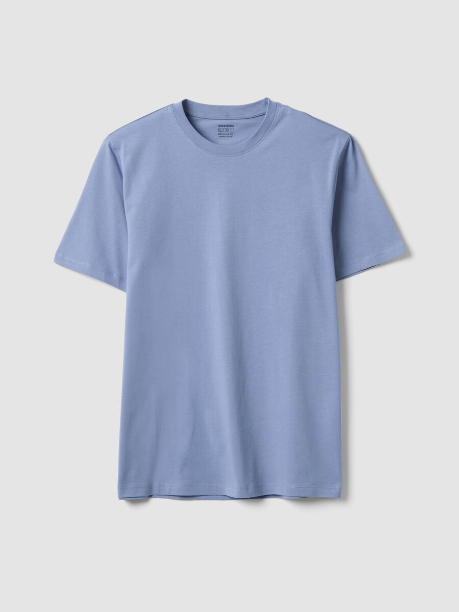 Blue regular-fit T-shirt in pure organic cotton jersey_0