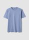 Blue regular-fit T-shirt in pure organic cotton jersey_0