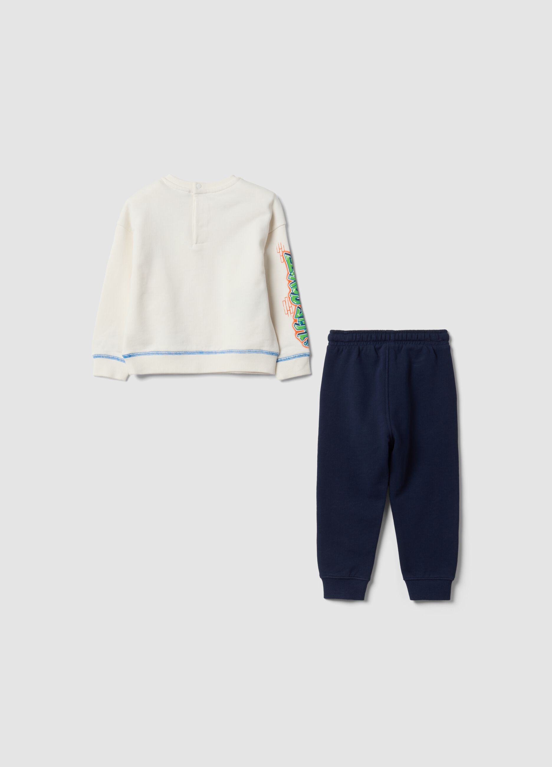 Blue organic cotton Looney Tunes print set for baby boy