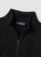 Black cotton-blend sweatshirt with crew neck and zip, regular fit_5