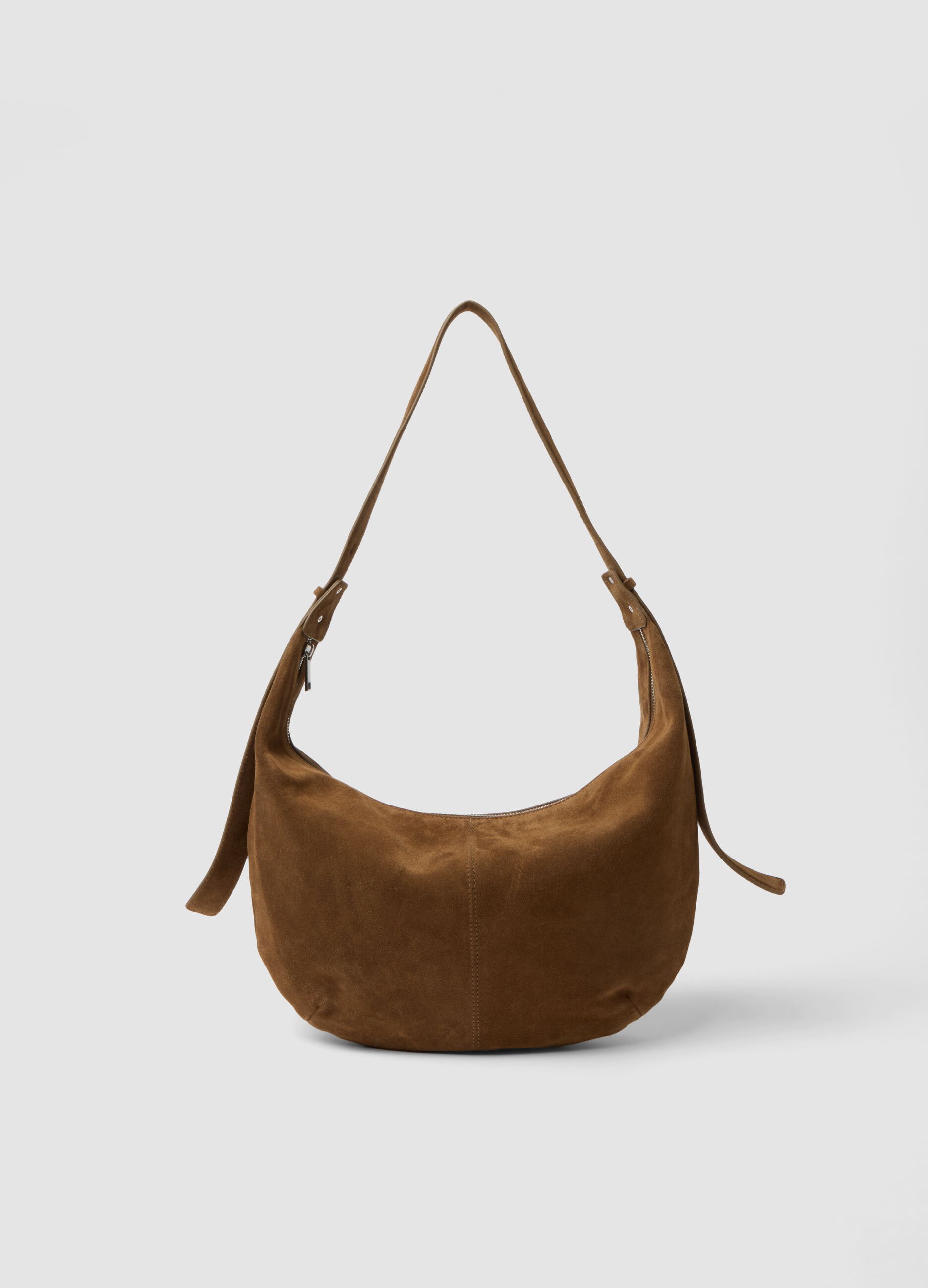 Borsa a spalla marrone in vera pelle