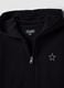 Black organic cotton hoodie with star detail for girls_6