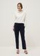 Blue stretch cotton trousers regular fit_0