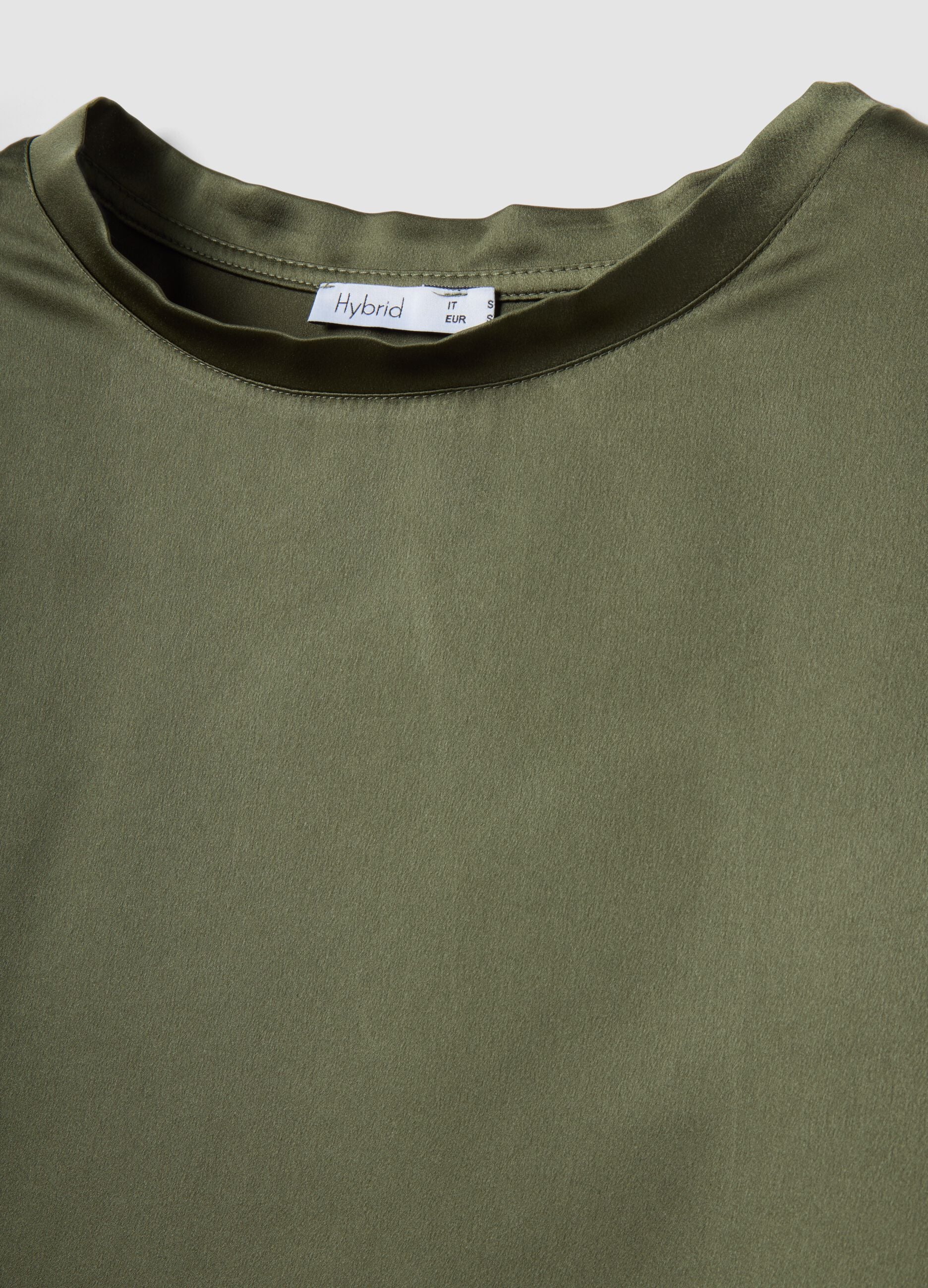 Green crew-neck regular fit T-shirt