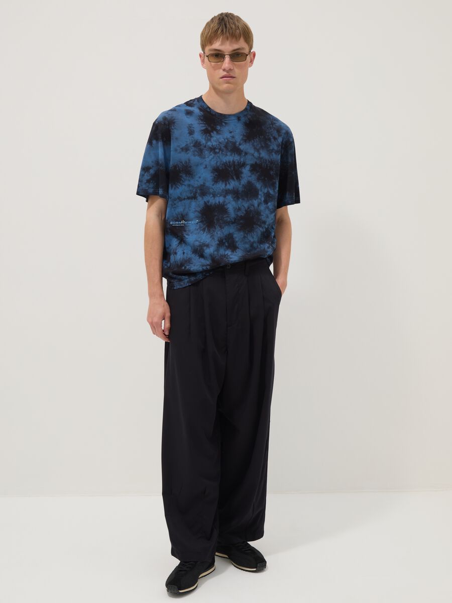 Blue short-sleeve pure cotton T-shirt_2