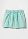 Light blue cotton girl's shorts with drawstring_1