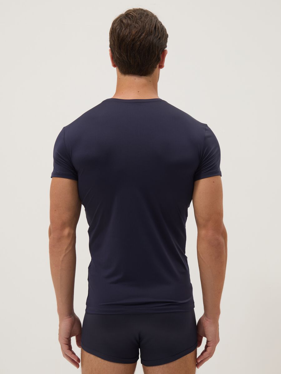 Bipack di t-shirt blu in tessuto elasticizzato_2