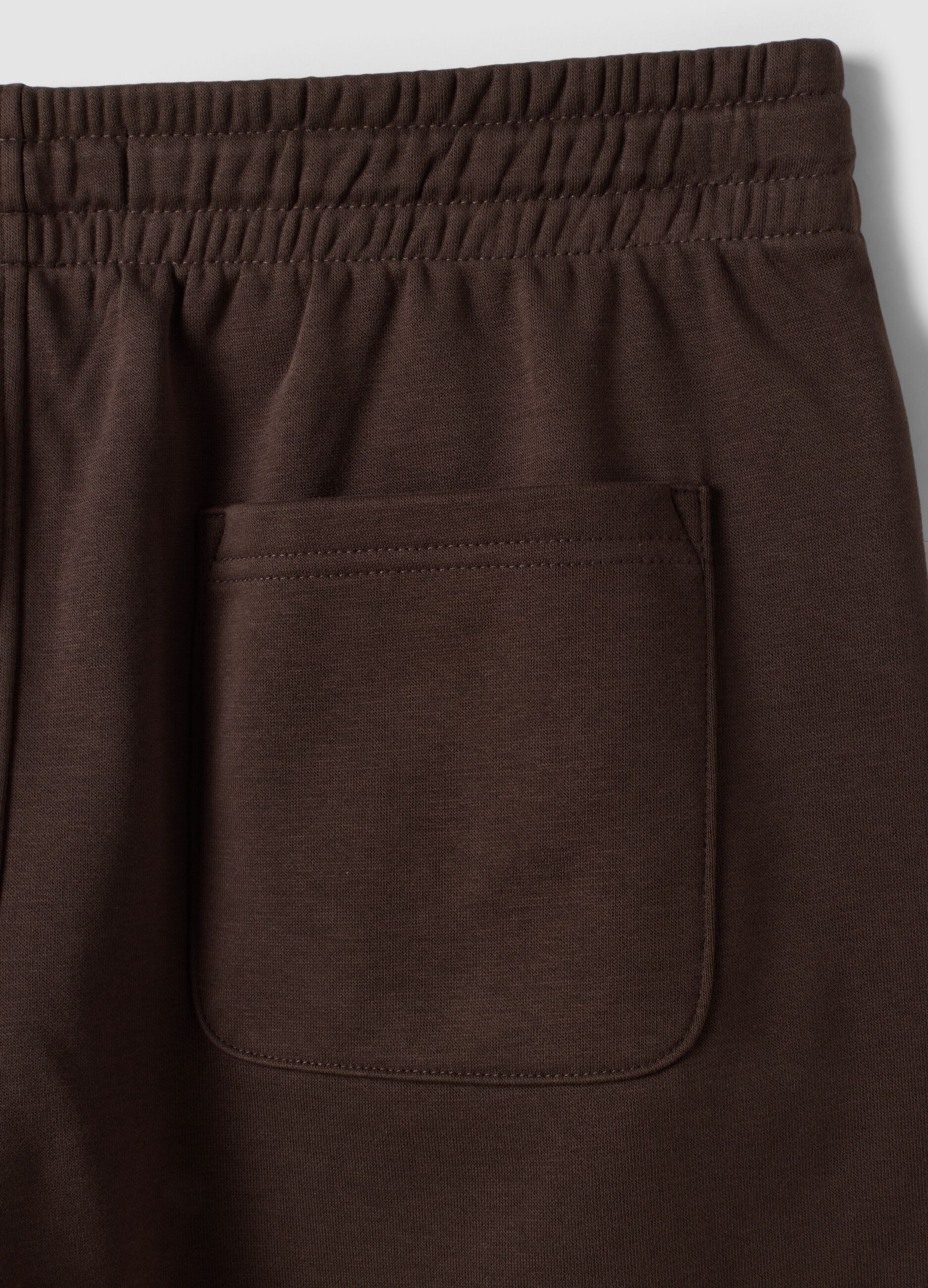 Shorts marrone in misto cotone con vita elasticizzata regular fit