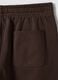 Shorts marrone in misto cotone con vita elasticizzata regular fit_2