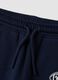 Blue jogger trousers in pure organic cotton with drawstring for baby boy_2
