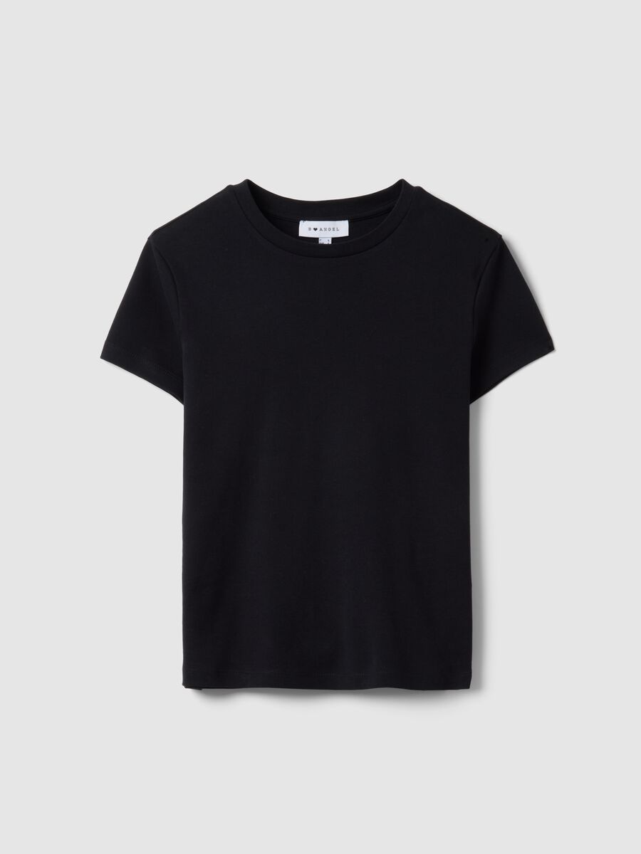 Black pure cotton regular fit T-shirt_4