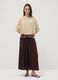 Wide brown pure viscose trousers with elasticated waist, regular fit_0