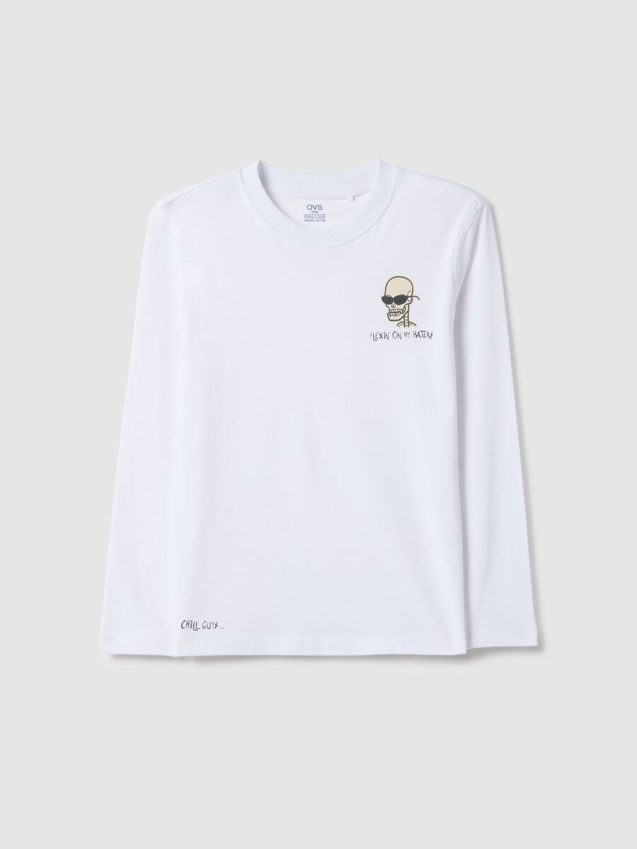 Boys' regular fit pure cotton white T-shirt with print_3