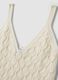 White pure cotton crochet waistcoat, regular fit_5