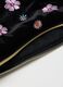 Black shoulder bag with floral embroidery and zip_2