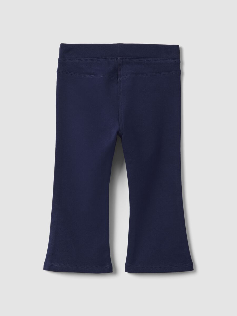 Girls&rsquo; blue organic stretch cotton flared trousers_1