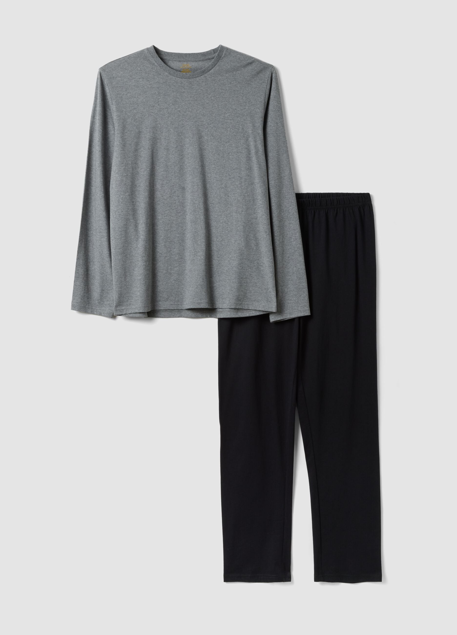 Grey organic cotton pyjamas with long-sleeved top
