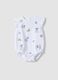 White organic cotton baby romper with ruffles_0