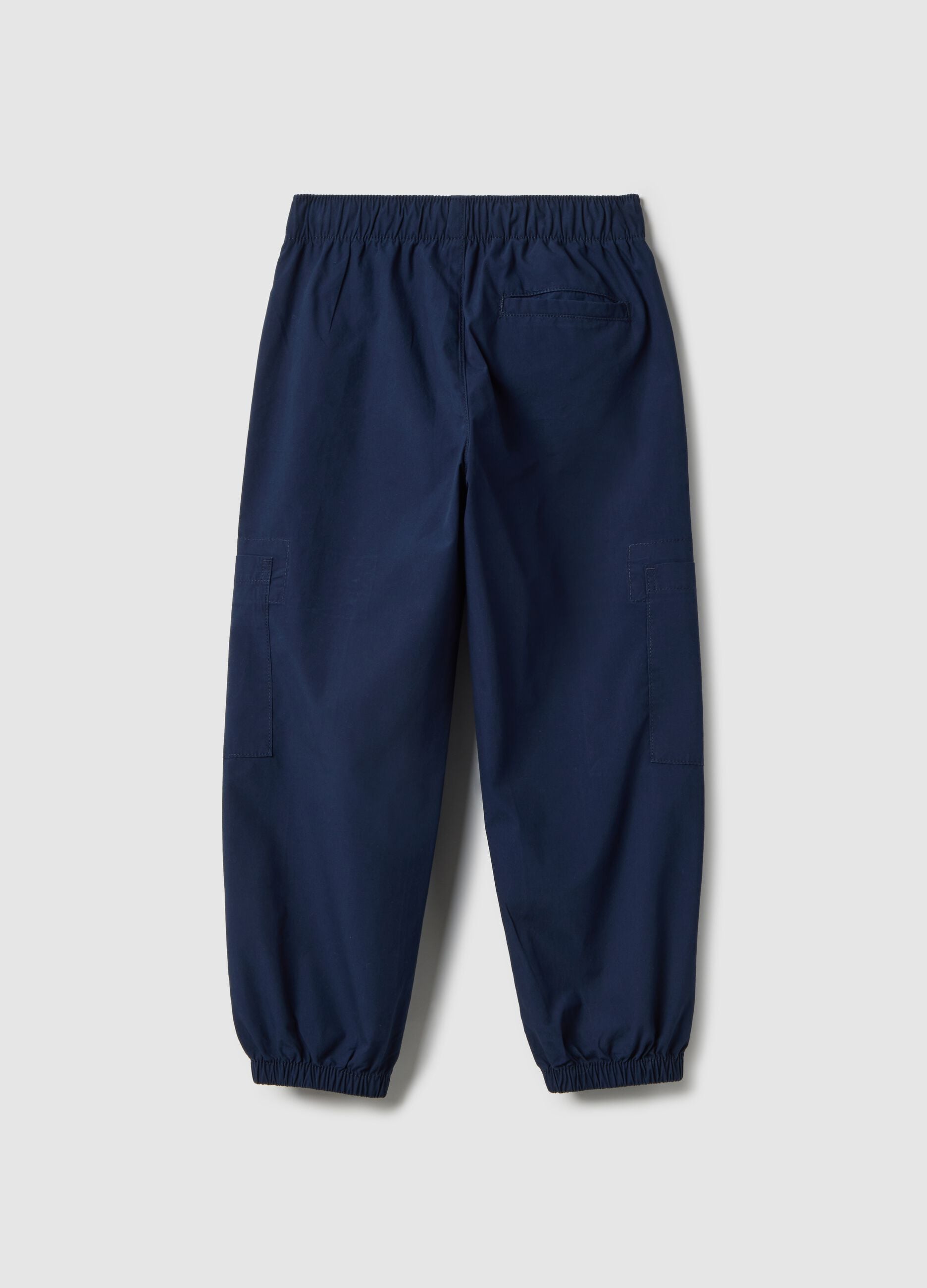 Children's regular fit blue jogger trousers in pure cotton