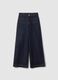 Wide-leg blue denim cotton jeans_4