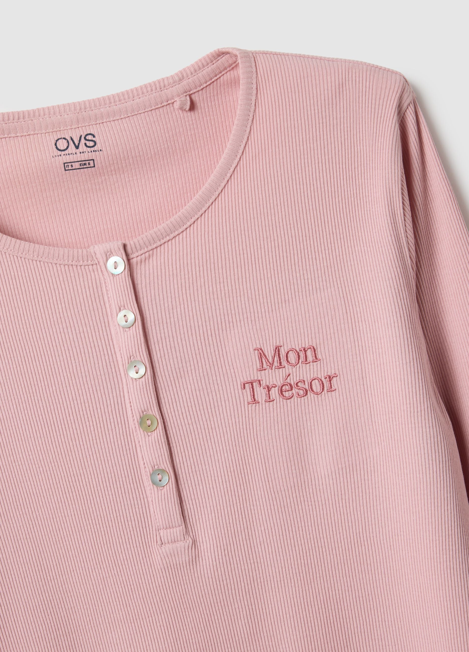 Pink striped pyjamas in pure cotton regular fit