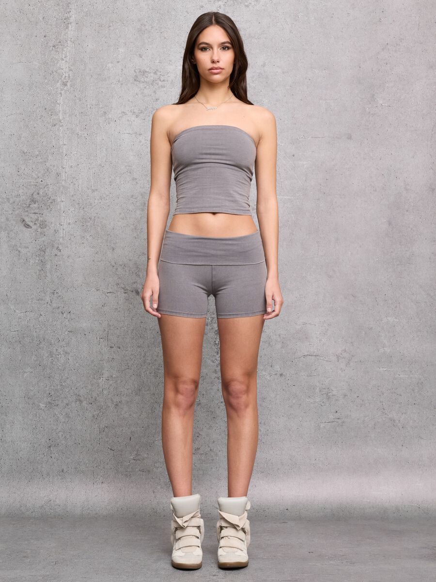 Vintage Grey Yoga Shorts_0