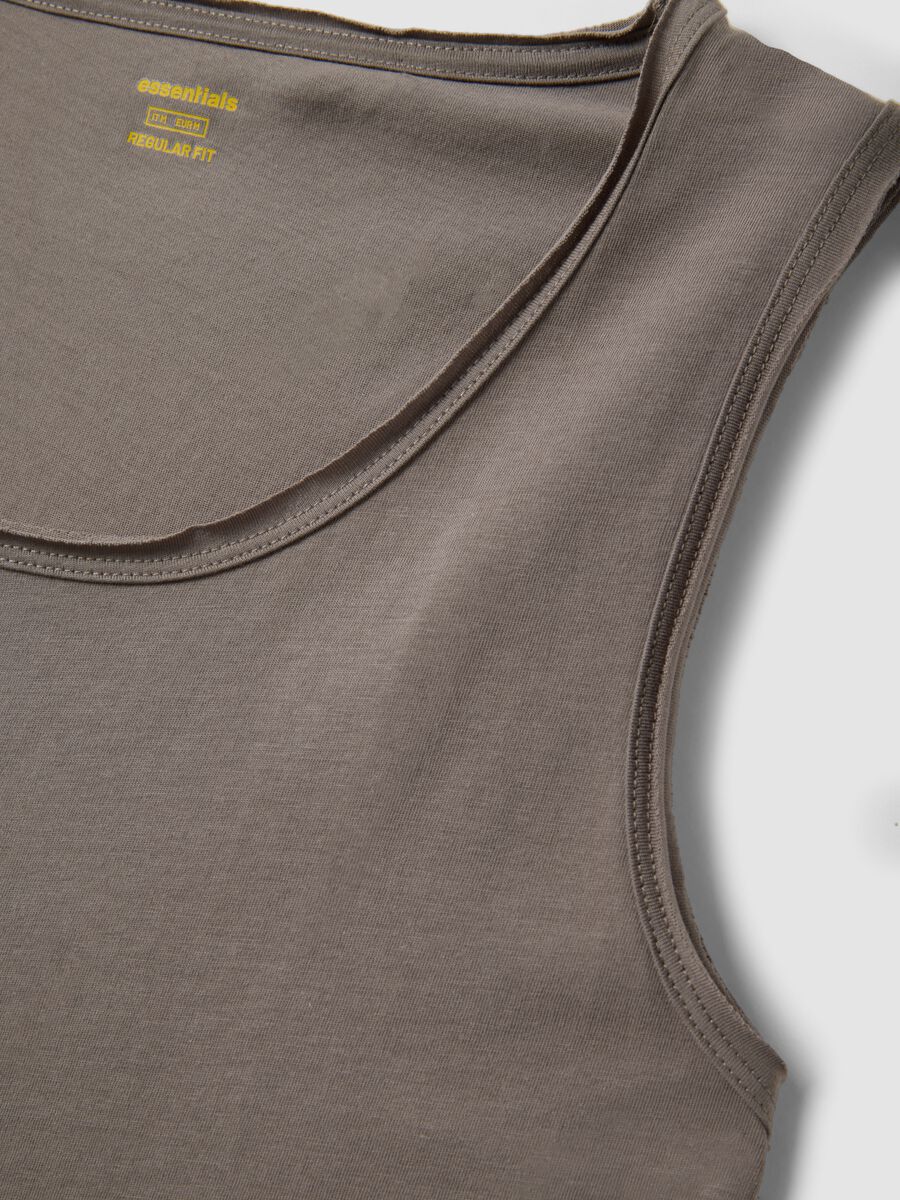 Grey pure cotton vest top_5